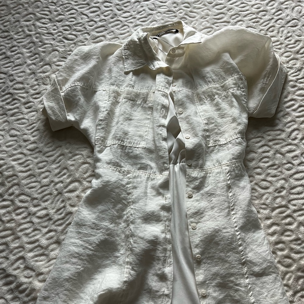 Zara white button up dress